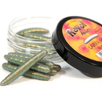 Umělá nástraha Revol Baits nástraha Larva 50mm příchuť krevetka, barva šedý chameleon 10ks