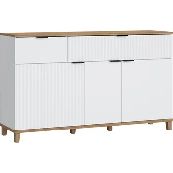 Komoda Komoda 3D2S bílá alpin/dub grandson PLISSEE