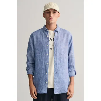 KOŠILE GANT SLIM LINEN SHIRT RICH BLUE