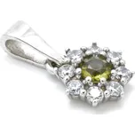 Stříbrný přívěsek květ s vltavínem Emerita