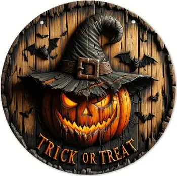 Dekorace na dveře - HALLOWEEN - Strašidelná dýně (Značka: GUANGDONG )