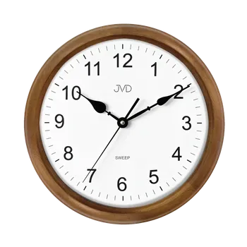 Hodiny JVD Dřevěné netickající tiché nástěnné hodiny JVD NS8052/11 (tiché dřevěné hodiny)