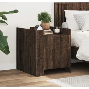 Noční stolek vidaXL Noční stolek 45 x 50 x 50 cm kompozitní dřevo [848303] Barva: hnědý dub