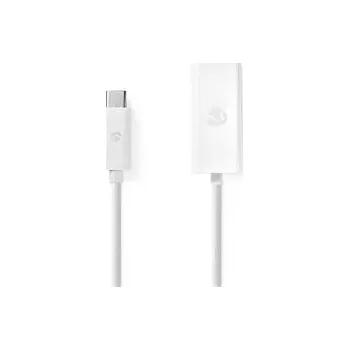 Audio kabel Nedis - Síťový adaptér USB | USB 3.2 Gen 1 | 1000 Mbps | USB-C™ Zástrčka | RJ45 Zásuvka | 0.20 m | Bílá CCGB64950WT02