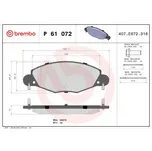 Sada brzdových destiček, kotoučová brzda BREMBO P 61 072