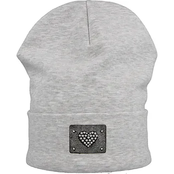 Čepice Bavlněná čepice RDX světle šedá srdce 0625 Velikost: 6