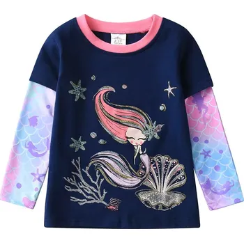 Dívčí bavlněné tričko s dlouhým rukávem "Mořská panna" Velikost: 5 let