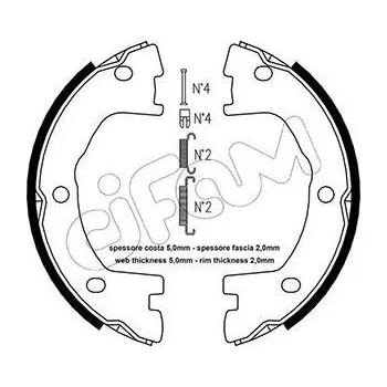 Lanko parkovací brzdy Sada brzdových čelistí, parkovací brzda CIFAM 153-077K