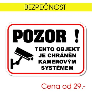Domovní cedule pozor kamera - samolepka / 7,5x5 cm