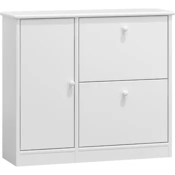 Botník Slevadoma Výklopný botník se skříňkou masiv borovice DITA II Barva: Barva bílá