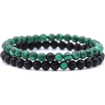 Náramek Náramek přírodní kámen set 2 ks - Onyx a Malachit