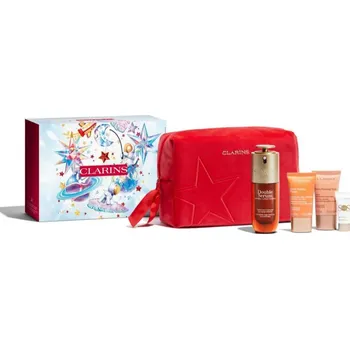 Pleťové sérum Clarins Double Serum & Extra Firming Clarins Double Serum 9 intenzivní sérum proti stárnutí pleti 50 ml + Clarins Extra-Firming Energy zpevňující a rozjasňující krém 15 ml + Clarins Extra-Firming Night zpevňující noční krém s regeneračním účinkem pro všec
