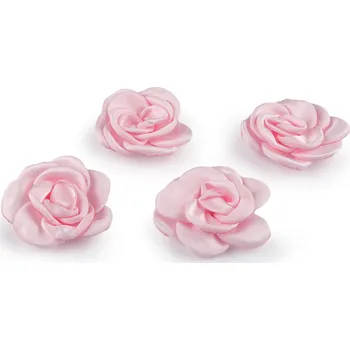 Saténový květ růže k našití a nalepení Ø5; 6 cm