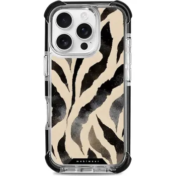 Pouzdro na mobilní telefon Odolný obal Mobiwear MagSafe Elite Bumper - Apple iPhone 16 Pro - DA53D Zebří (Odolný kryt, pouzdro, obal Mobiwear Elite Bumper na mobil Apple iPhone 16 Pro - DA53D Zebří, materiál Plast + TPU silikon + kov - zesílená ochrana telefonu, podpora MagSafe,)