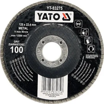 Brusný kotouč Yato Kotouč lamelový brusný na kov 125x22,4mm P60