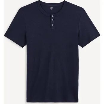 Celio Tričko henley Geliney - Pánské Celio černá 2727474