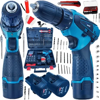 Ondragon Aku vrtací šroubovák 21V 2x aku, bity, vrtáky, nástavce