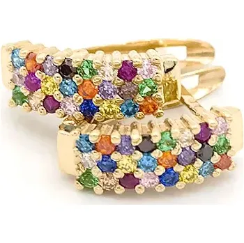 Náušnice Zlaté náušnice s barevnými kamínky 2,48g