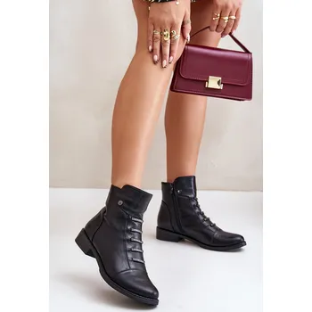 Dámské kozačky Zateplené dámské boty na plochém podpatku Labise Barva: Černá, Velikost: 37