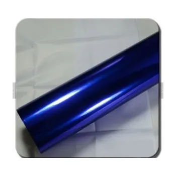 Polep vozidla Vzorek - Chromovaná zrcadlová modrá auto wrap fólie 10x20cm - interiér/exteriér