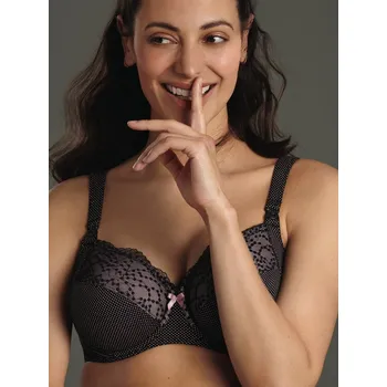 Těhotenská móda Anita Kojící podprsenka s odlehčenou kosticí Miss Orely černá s krajkou Velikost: 70/F