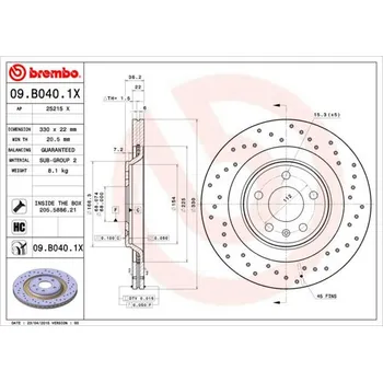 Auto-moto Brzdový kotouč BREMBO 09.B040.1X