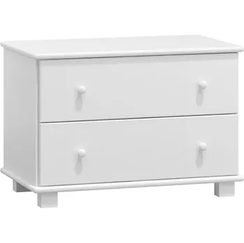 Komoda Slevadoma Komoda masiv borovice se zásuvkami 2 BĚLA Barva: Barva bílá, Hloubka: 42 cm, Šířka: 80 cm