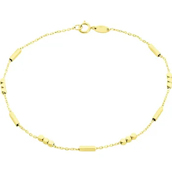 Náramek GEMMAX Original – garance kvality Zlatý náramek Kostičky ve stylu Fancy délka 17 + 2 cm – žluté zlato 585/1000 GLBYN-19-01438 – v dárkovém balení s Certifikátem ryzosti