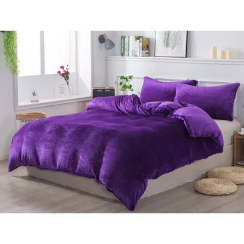 Povlečení Francouzské mikroplyšové povlečení JORGA Exclusive - tmavě fialové 200x240 cm 70x90 cm Mikroplyš