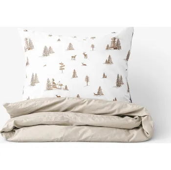 Povlečení Bavlněné povlečení Duo - Beskydy s latte 140 x 200 a 70 x 90 cm