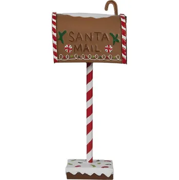 Vánoce Hnědá kovová dekorace schránky Santa - 14*8*37 cm