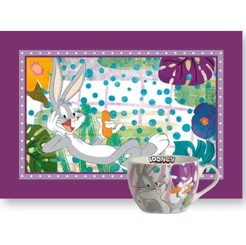 Talíř EGAN LOONEY TOONS BUGS BUNNY Prostírka a hrnek