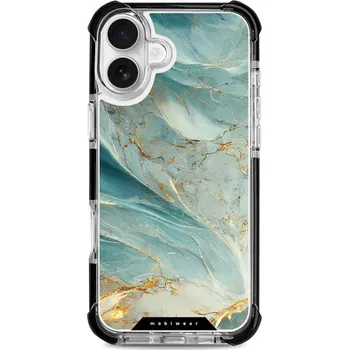 Pouzdro na mobilní telefon Odolný obal Mobiwear MagSafe Elite Bumper - Apple iPhone 16 Plus - D016D Zelenkavý a zlatavý mramor (Odolný kryt, pouzdro, obal Mobiwear Elite Bumper na mobil Apple iPhone 16 Plus - D016D Zelenkavý a zlatavý mramor, materiál Plast + TPU silikon + kov -)