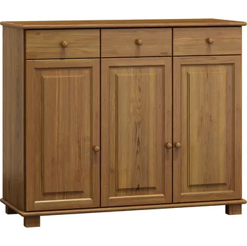 Komoda Slevadoma Komoda masiv borovice se skříňkami a zásuvkami 3-3 MILADA Barva: Moření dub