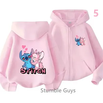 Chlapecký svetr Lilo & Stitch Pohodlná dětská mikina s kapucí "Lilo & Stitch" - růžová (21 motivů) Motiv: 5, Velikost: 140