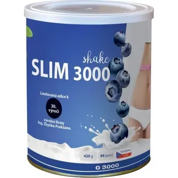 SLIM 3000 SHAKE BORŮVKA (Doplněk stravy v prášku se sladidlem. Se syrovátkovými proteiny, vlákninou, vitaminy a borůvkami.)