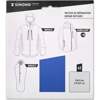 Spacák SIMOND Opravná záplata na péřovou bundu nebo péřový spacák MODRÁ