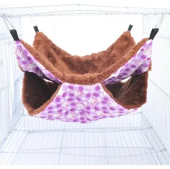 Pelíšek pro psa Pelíšek pro kočky a hlodavce se dvěma patry | závěsná podložka pro domácí mazlíčky - Fialový králík,20 20 cm