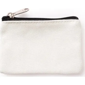 Peněženka bavlněná kapsička na mince se zipem | peněženka, pouzdro - béžový