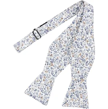 Bubibubi Bílý svatební květinový vázací motýlek Aria