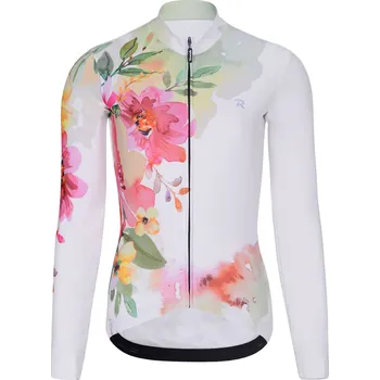 cyklistický dres RIVANELLE Cyklistický dres s dlouhým rukávem zimní - FLOWERY WINTER - žlutá/vícebarevná XS