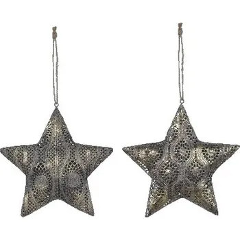 Vánoční ozdoba Ozdoba hvězda, V, balení obsahuje 2 kusy!|Ego Dekor