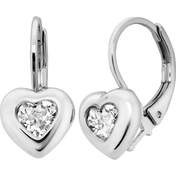 Náušnice Subtilní náušnice s krystalem Srdce Colibra - postříbřené
