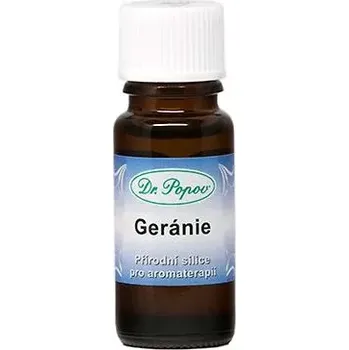 Osvěžovač vzduchu Geranie silice, 10 ml (Celkově reguluje nervový systém (může jak uklidnit, tak povzbudit). Odpuzuje hmyz (při zavšivení). V koupeli prohřívá a zmírňuje bolesti nervového původu.)