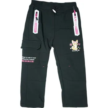 Dívčí kalhoty Dívčí SOFTSHELLOVÉ KALHOTY ZATEPLENÉ černé Kugo HK5058 (-rubová strana flees)