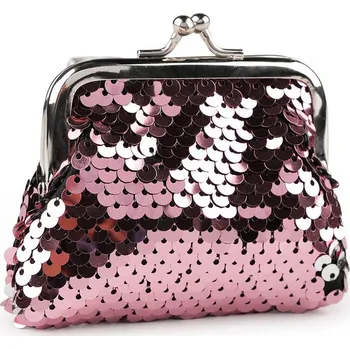 Peněženka Malá peněženka / mincovka s měnícími flitry - 1 pudrová stříbrná