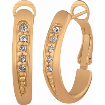 Náušnice Kulaté náušnice s krystaly z kolekce Classic Colibra - pozlacené