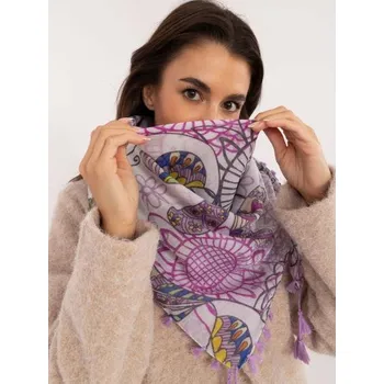 Šátek Dámská šála vzorovaná fialová-ecru