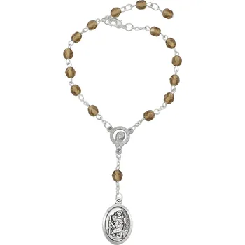 Náramek Svatý Kryštof - ochránce řidičů - Hnědá