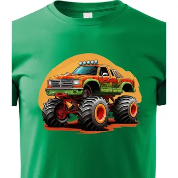 Chlapecké tričko Dětské triko Monster truck, Barva Zelená, Velikost 110 cm/4 roky, Canvas Dětské tričko Bezvatriko.cz 2771